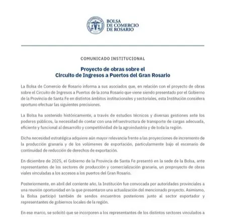 Infraestructura portuaria: la Bolsa de Comercio de Rosario respaldó el proyecto de Pullaro para el mantenimiento de rutas