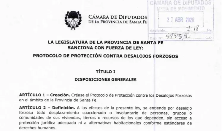 Presentan un protocolo para frenar los desalojos forzosos y garantizar el derecho a la vivienda en Santa Fe